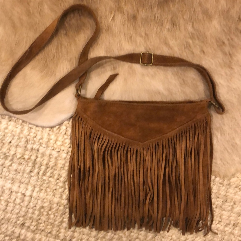 Suede Fringe Bag